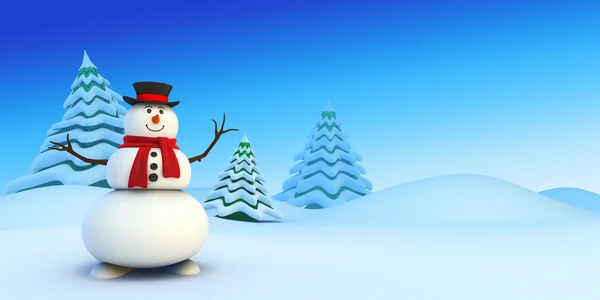 Cartoon snowman — Stock Photo, Image