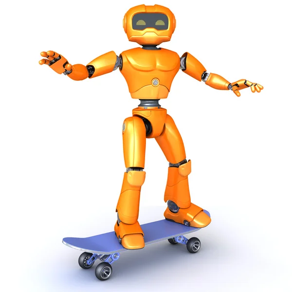 Roboter-Skateboarding — Stockfoto