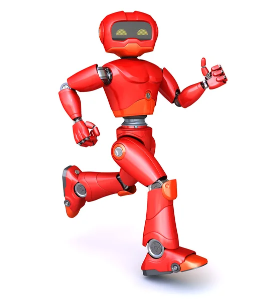 Robot rojo corriendo — Foto de Stock