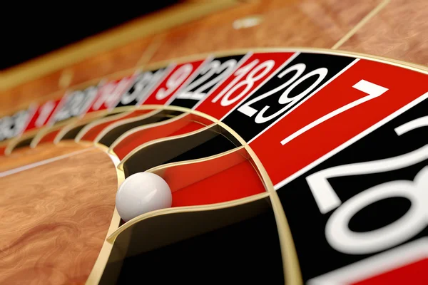 Casino de roulette. Sept rouge — Photo