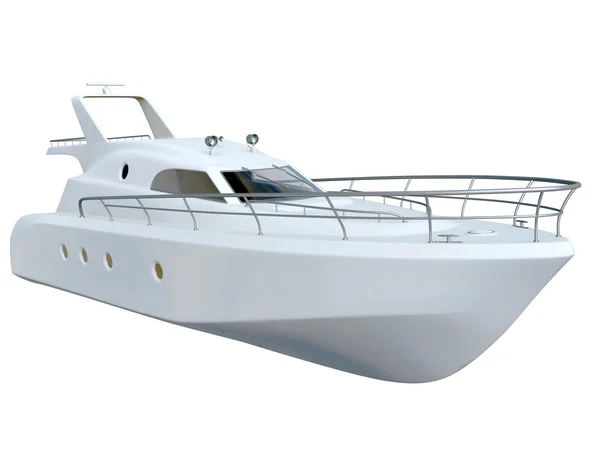 Yacht bianco isolato su bianco — Foto Stock