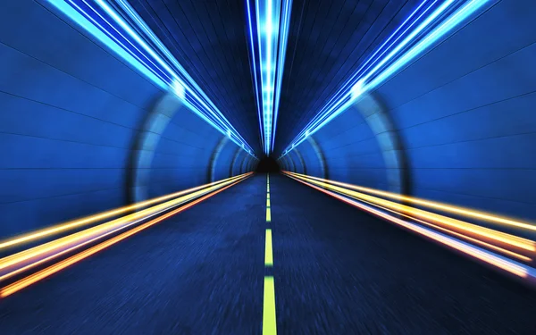 Light strips in the tunnel. — Stock Photo, Image