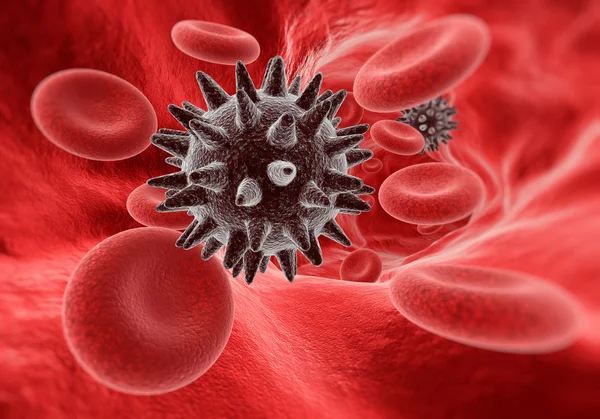 Dangerous virus in a vein — Stock Photo, Image