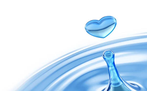 Water drop as heart shape — Stock Photo, Image