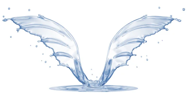 Splash in form of wings isolated on white — Stock Photo, Image