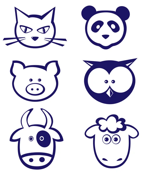 Conjunto de ícones de animais — Vetor de Stock