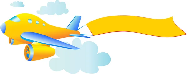 Verkehrsflugzeug mit Banner — Stockvektor