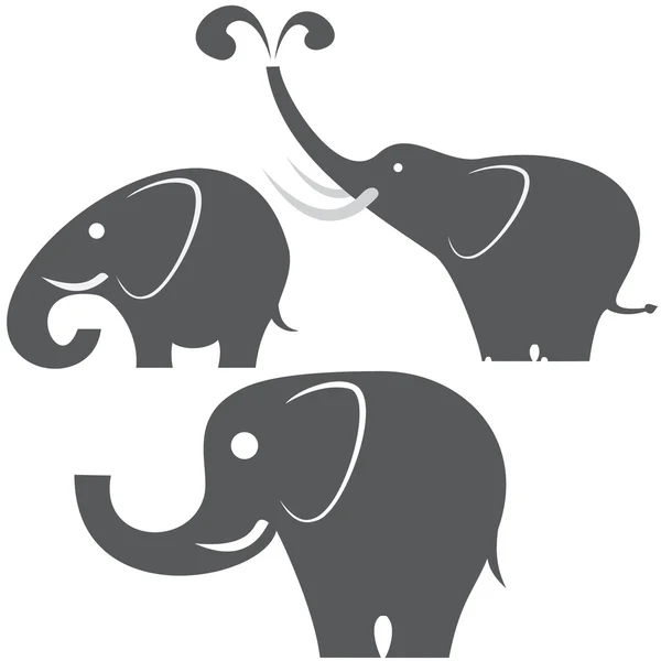 Three elephants — Stock Vector