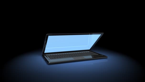 3D-Animation der Laptop-Öffnung — Stockvideo