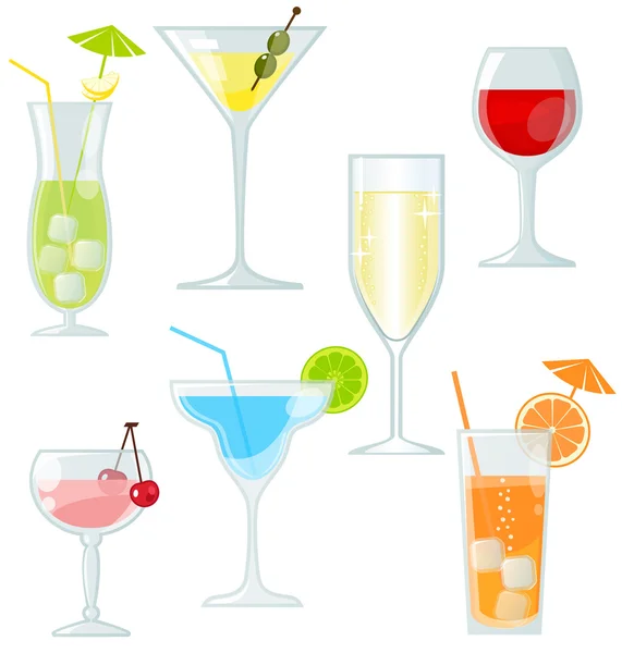 Set of cocktails and drinks — Stock Vector