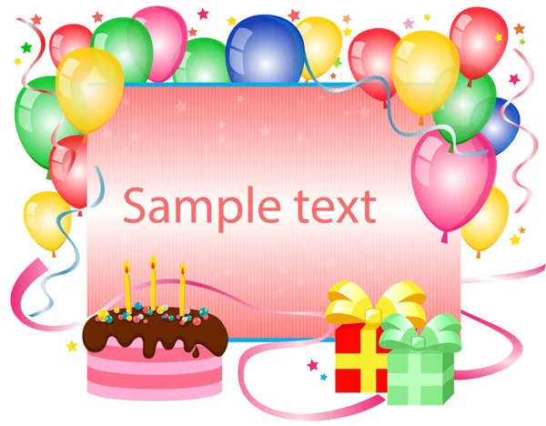 Birthday background with balloons and place for text — Stock Vector
