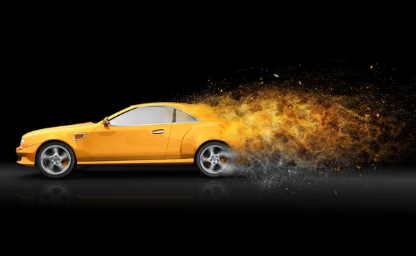 Coupé sport jaune — Photo