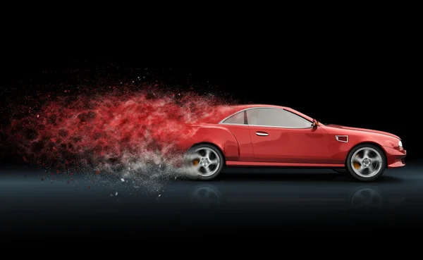 Czerwony sport coupé — Zdjęcie stockowe