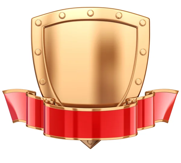 Shield with ribbon — Stock Photo, Image