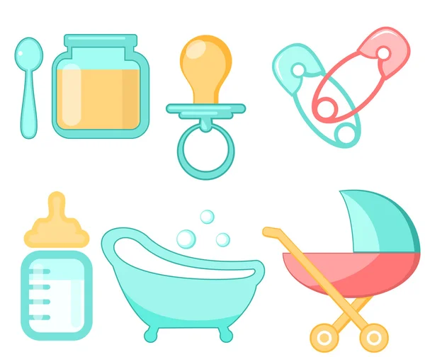 Bebê, acessórios de infância —  Vetores de Stock