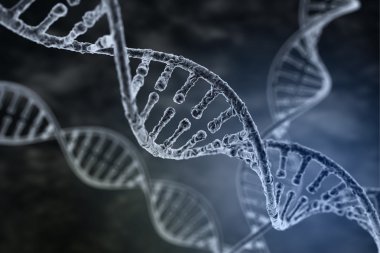 DNA'ın sarmal iplikçiğe koyu arka plan