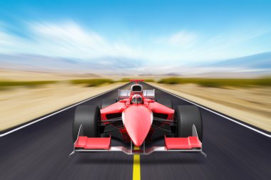 Formula yarış kırmızı araba 