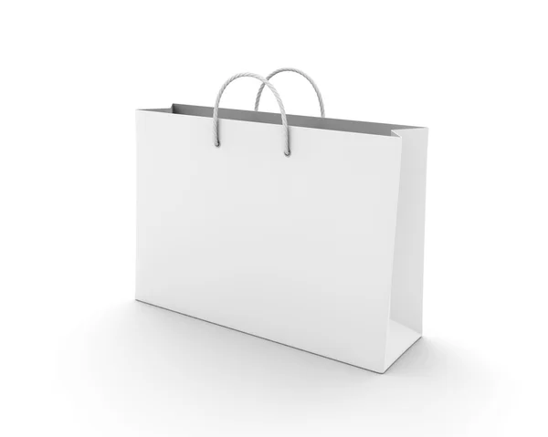 Borsa shopping vuota su bianco per pubblicità e branding — Foto Stock