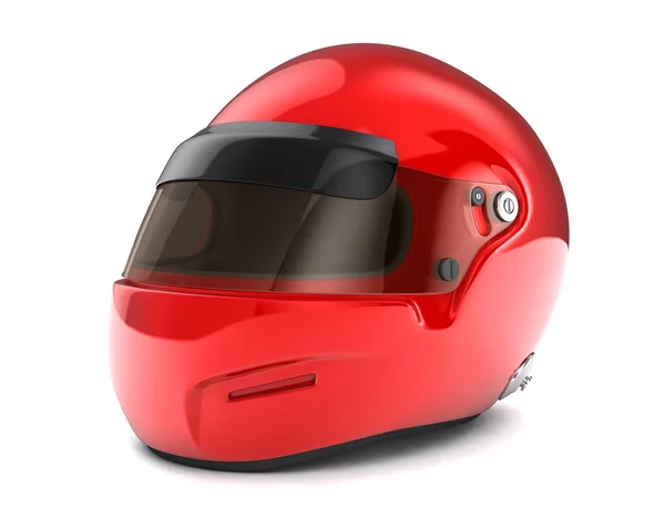 Červená helma izolovaných na bílém pozadí — Stock fotografie