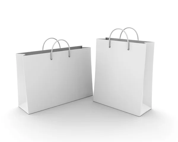 Prázdný nákupní tašku na bílém pro reklamu a značku — Stock fotografie