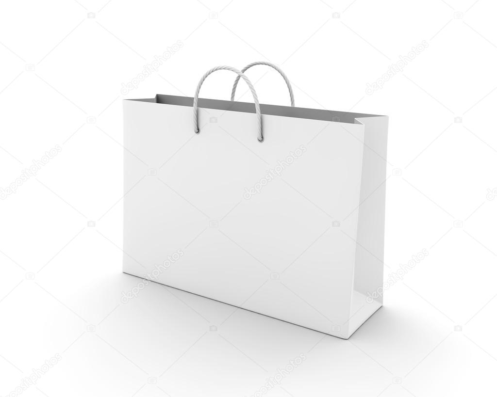 Empty Shopping Bag on white for advertising and branding