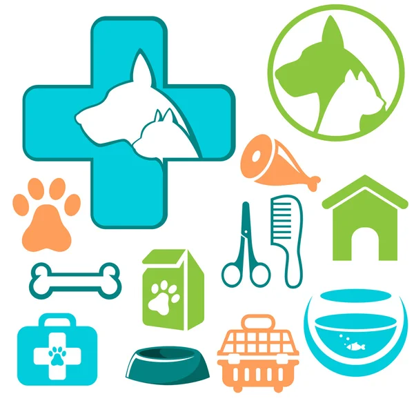 Veterinary symbols — Stock Vector