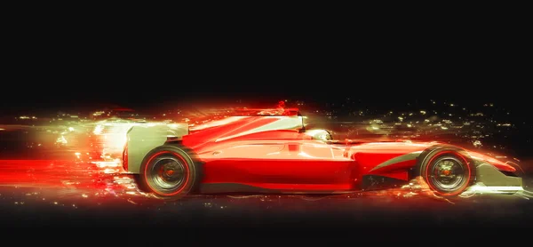 Formula Uno auto da corsa con effetto luce — Foto Stock