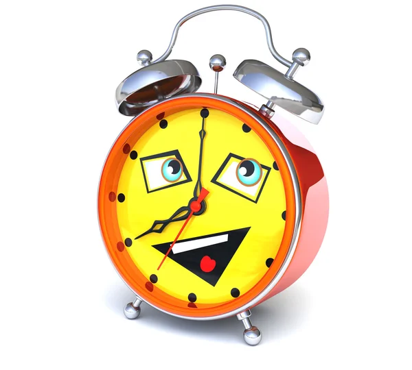 Alarm clock with smiley face — Stock Photo, Image