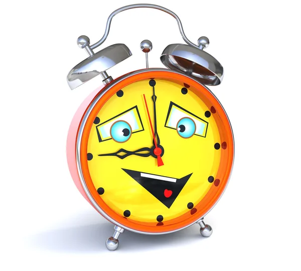 Alarm clock with smiley face — Stock Photo, Image