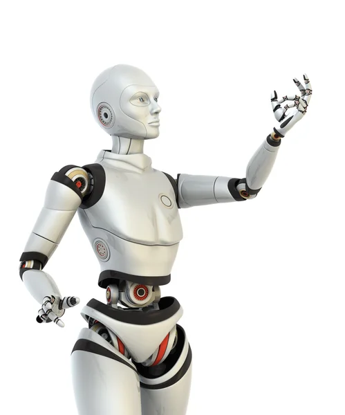 Robot bir şey elinde tutuyor