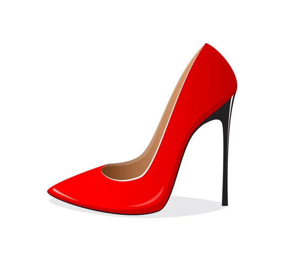 Zapatos rojos tacón alto — Vector de stock