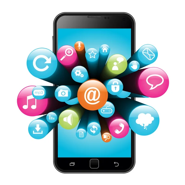 Internet simgeleri ile akıllı telefon