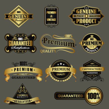 Set of golden labels clipart