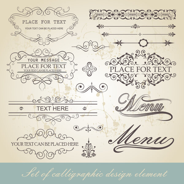 menu calligraphic design element