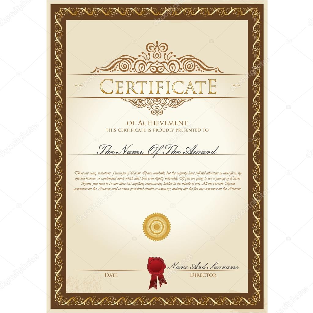 Certificate template Stock Vector Image by ©ukix23@yahoo.com #23 Pertaining To Certificate Template For Pages