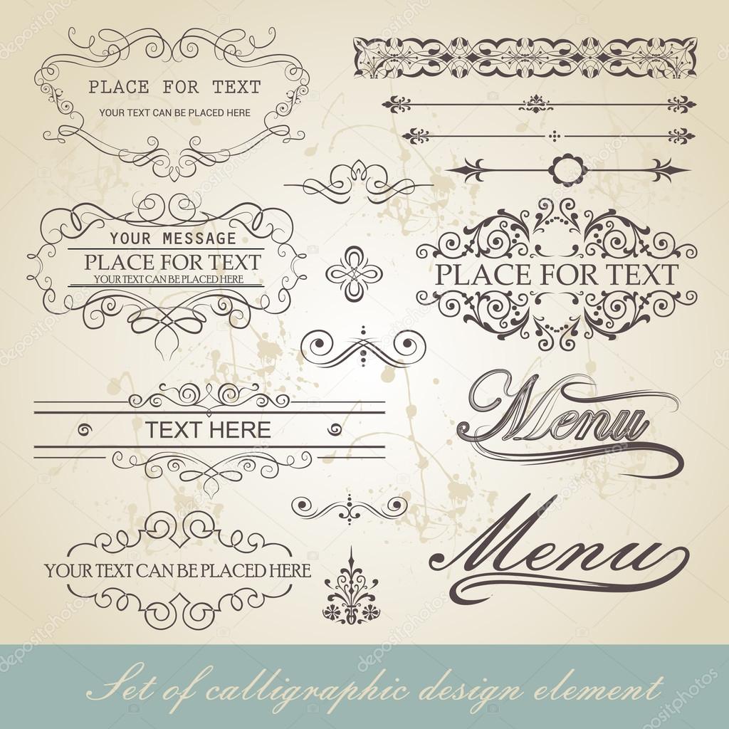 menu calligraphic design element