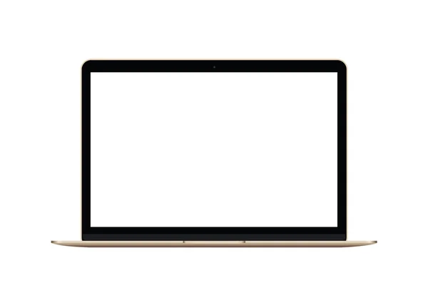 Gerçekçi vektör sahte laptop ile boş bir ekran yukarı