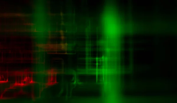 Abstract technology overlay in green color on black background