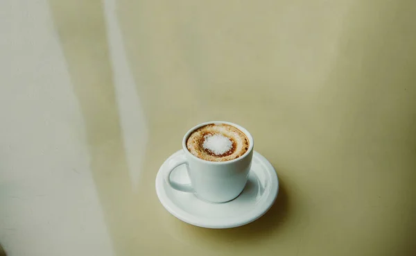 Cup Coffee White Sugar Top Table — Stock Photo, Image