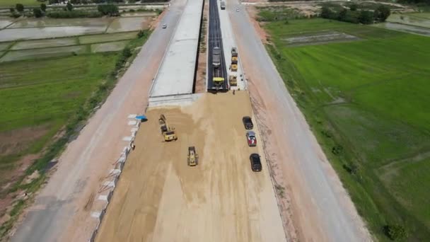 Nakhon Ratchasima Thailandia Luglio 2020 Cantiere Strade Ponti — Video Stock
