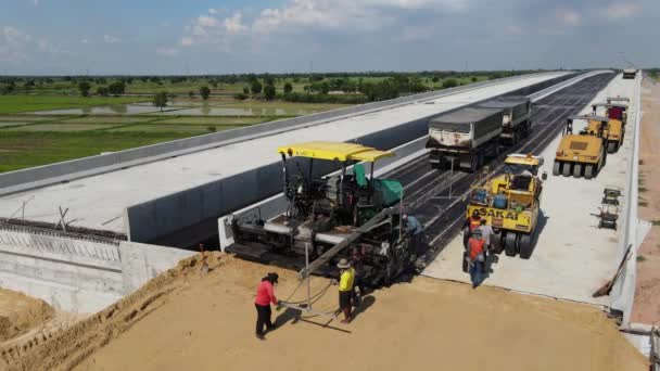 Nakhon Ratchasima Tajlandia Lip 2020 Plac Budowy Dróg Mostów — Wideo stockowe