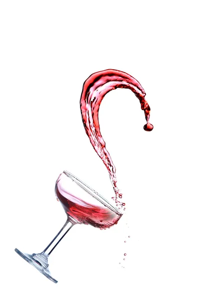 Il vino rosso viene versato in un bicchiere — Foto Stock