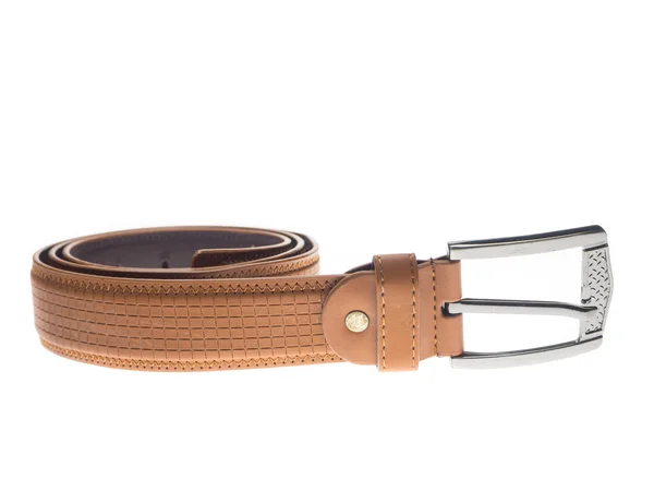 Cinturones de cuero aislados sobre fondo blanco — Foto de Stock