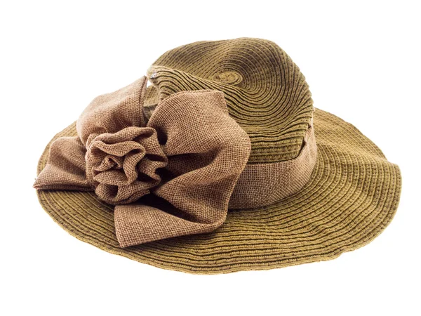 Bonito chapéu de palha isolado — Fotografia de Stock