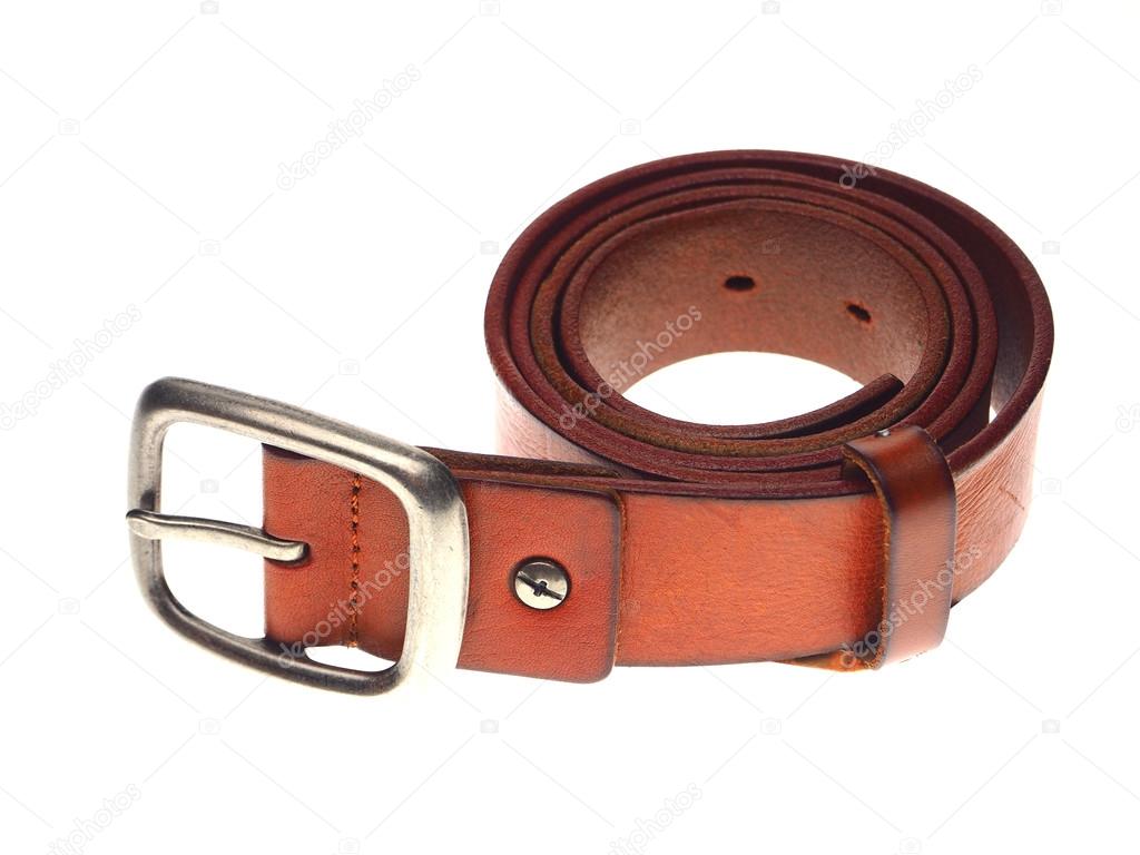 Leather belts isolated