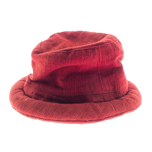 Bonito sombrero de paja aislado sobre fondo blanco, sombrero de paja marrón aislado sobre fondo blanco — Foto de Stock