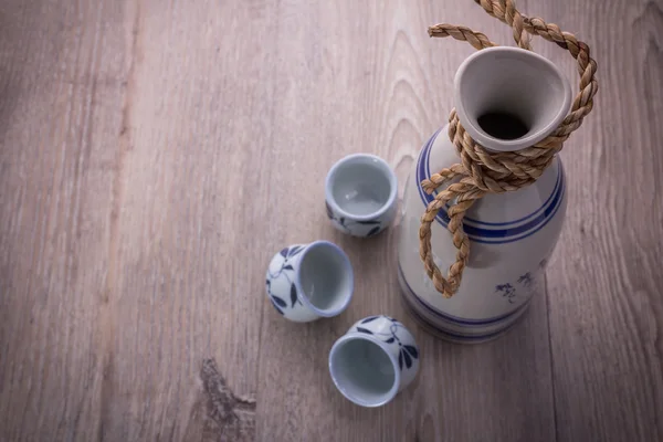 Japanse sushi en sake set — Stockfoto