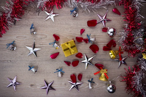 Christmas on old wood background — Stock Photo, Image