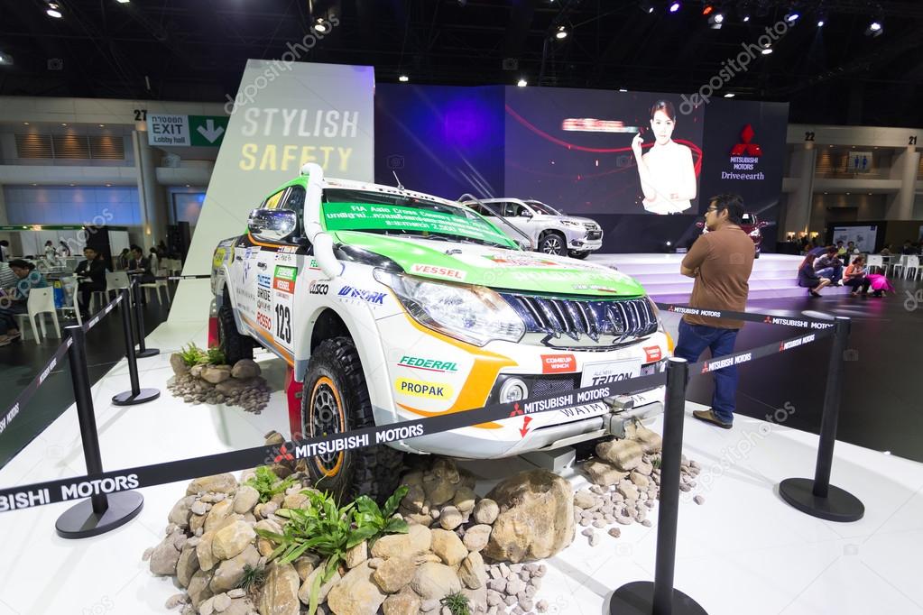 BANGKOK - DECEMBER 4 : Mitsubishi triton displayed at Thailand International Motor Expo2015 (MOTOR EXPO 2015) exhibition of vehicles for sale on December 4, 2015 in Bangkok, Thailand.