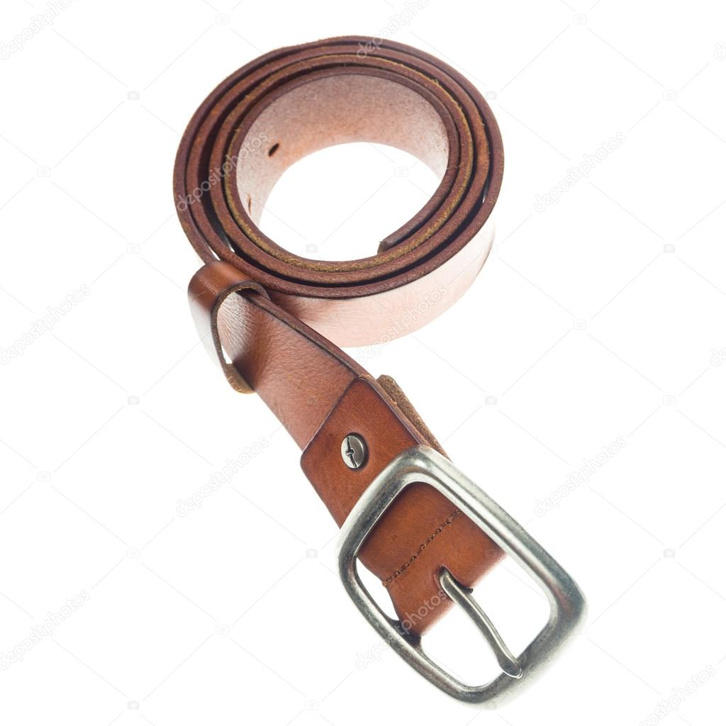 Leather belts isolated